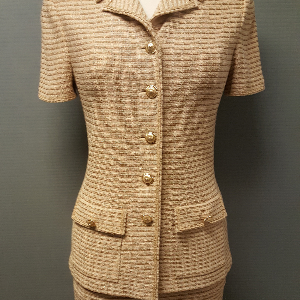 ST JOHN WOVEN 2 PC SKIRT SUIT 2